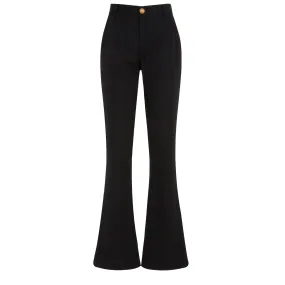 BALMAIN  Pantalone svasato in lana nero