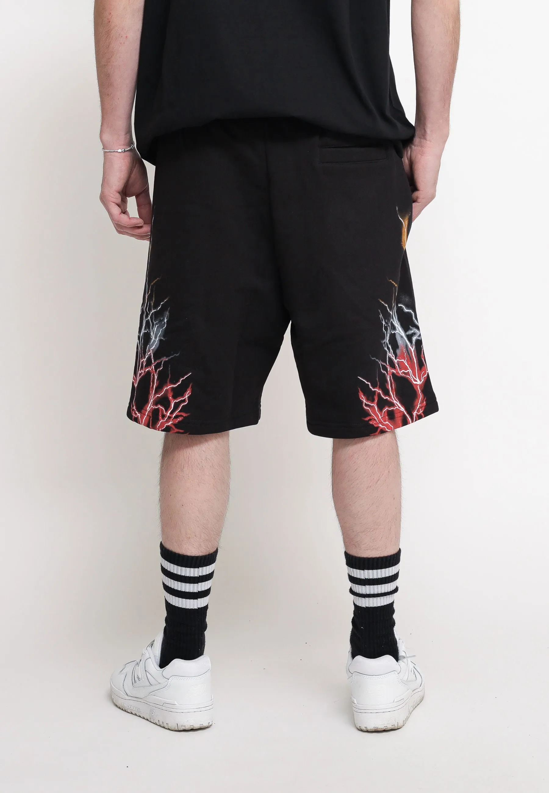 Black Shorts Whit Red Grey Orange Lightning