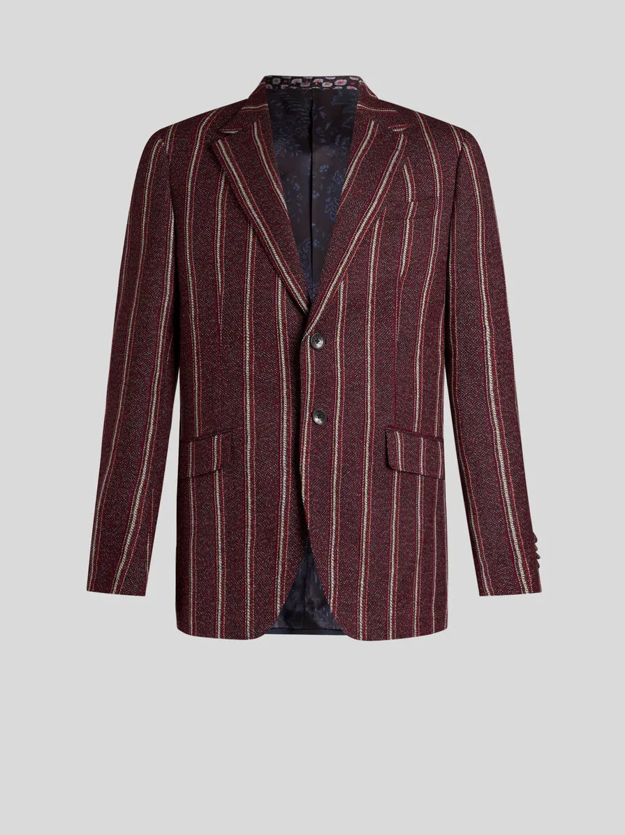 BLAZER IN COTONE E LANA A RIGHE
