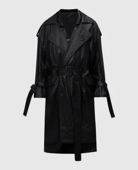 C2H4 Trench nero con gilet allungato R010CT001