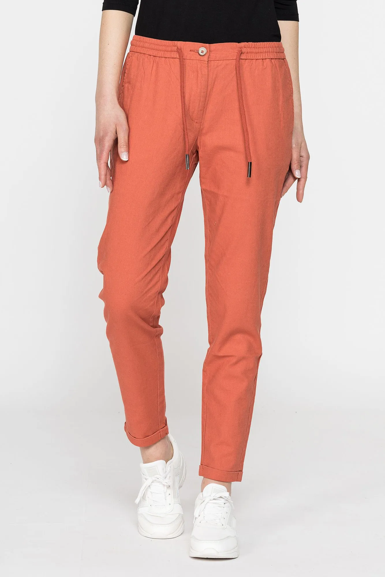 Carrera  ---------    ------------Chinos in misto lino - Arancio scuro
