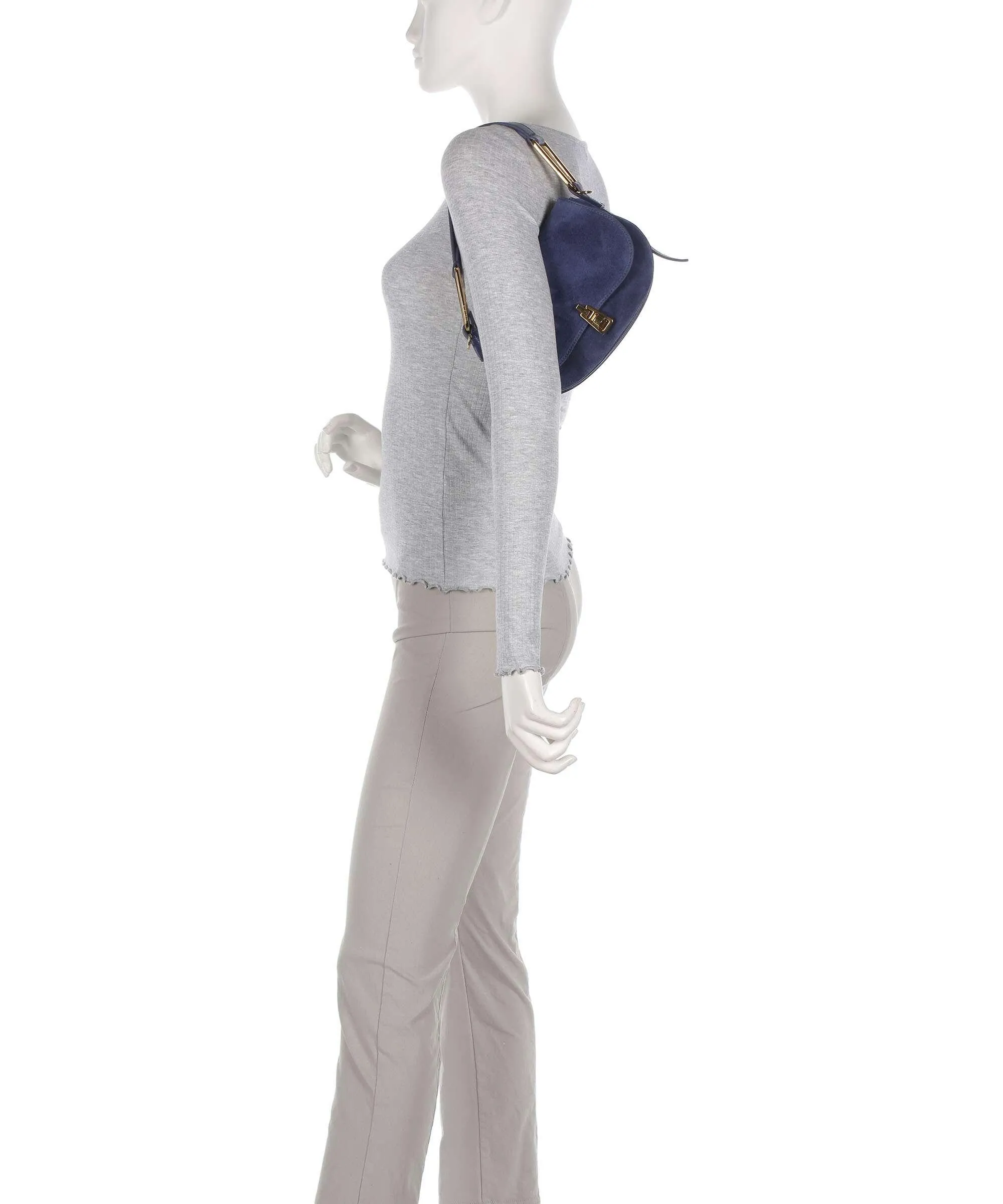  Coccinelle Magie Suede Borsa a spalla pelle bovina ruvida, pelle di vacchetta grana blu scuro  