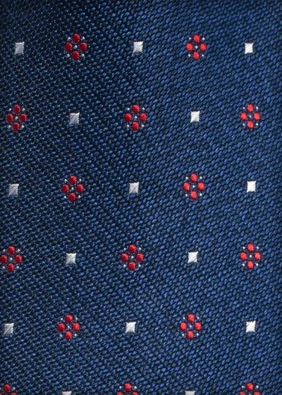 Cravatta con motivo floreale blu scuro