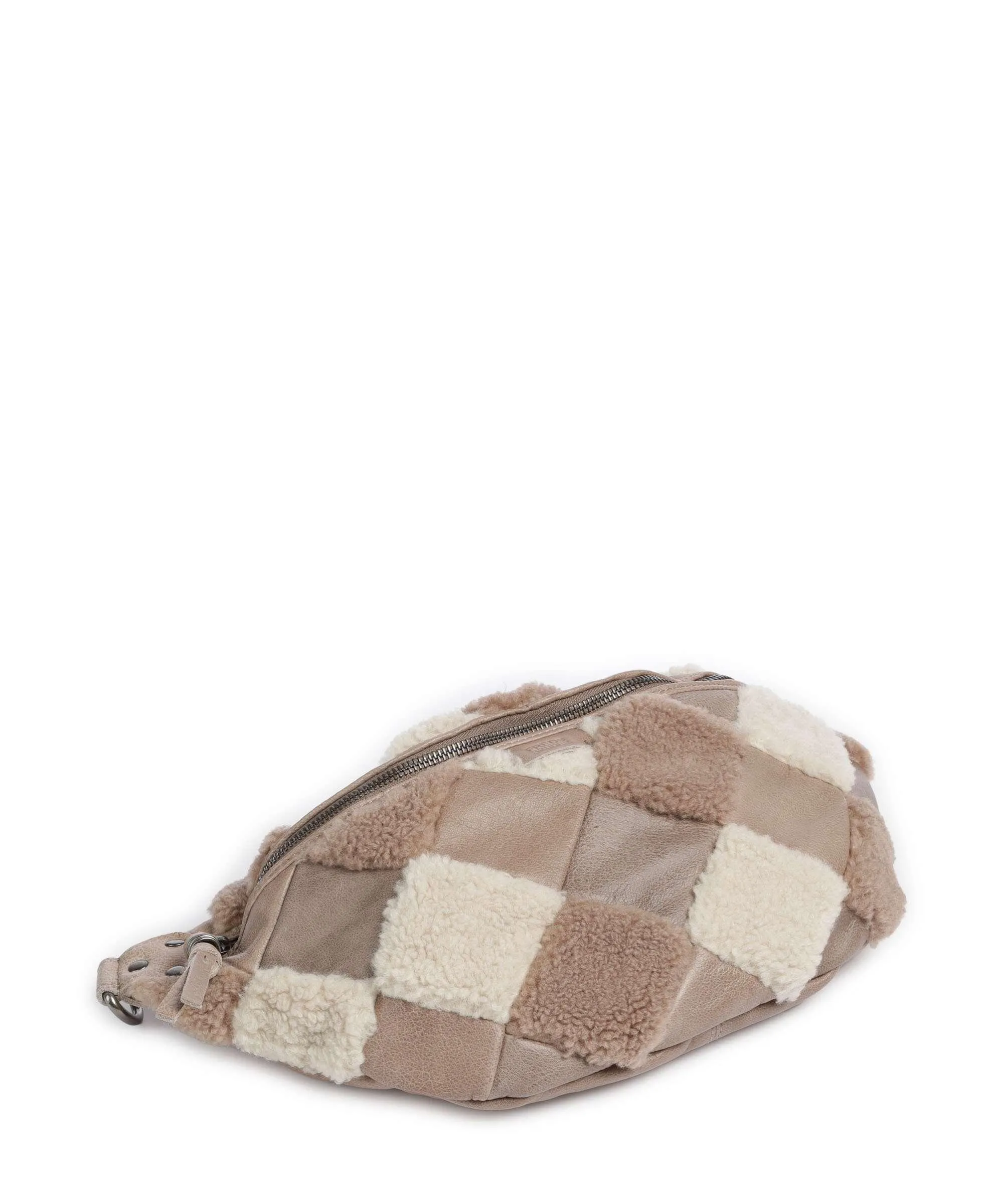  FredsBruder Check My Bag Borsa a tracolla pelle granulata, poliestere marrone/beige  