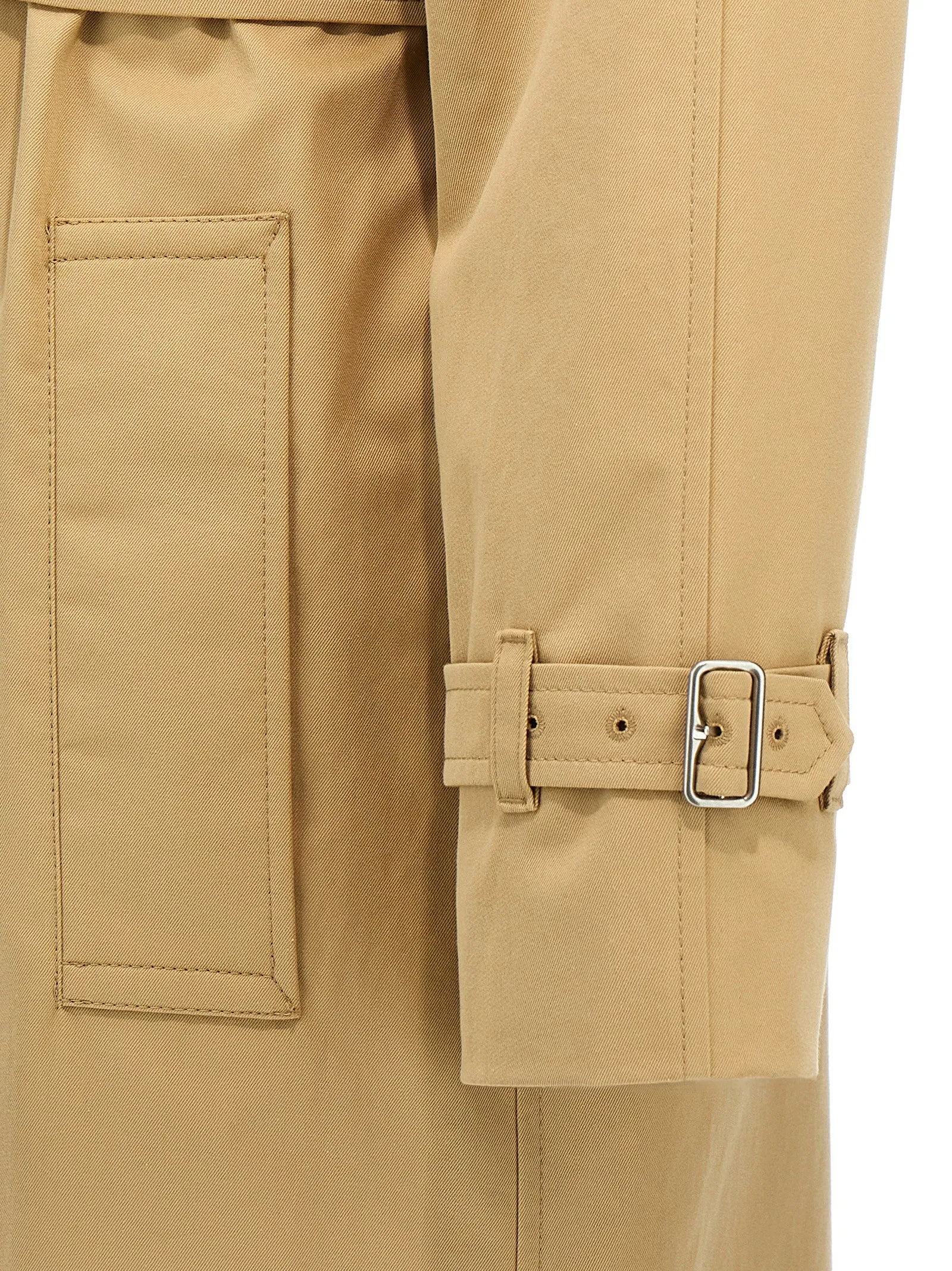 Gabardine Long Trench Coat Trench E Impermeabili Beige
