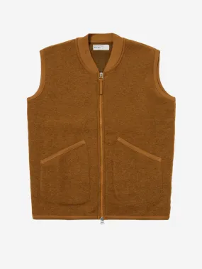 Gilet fleece con zip senape