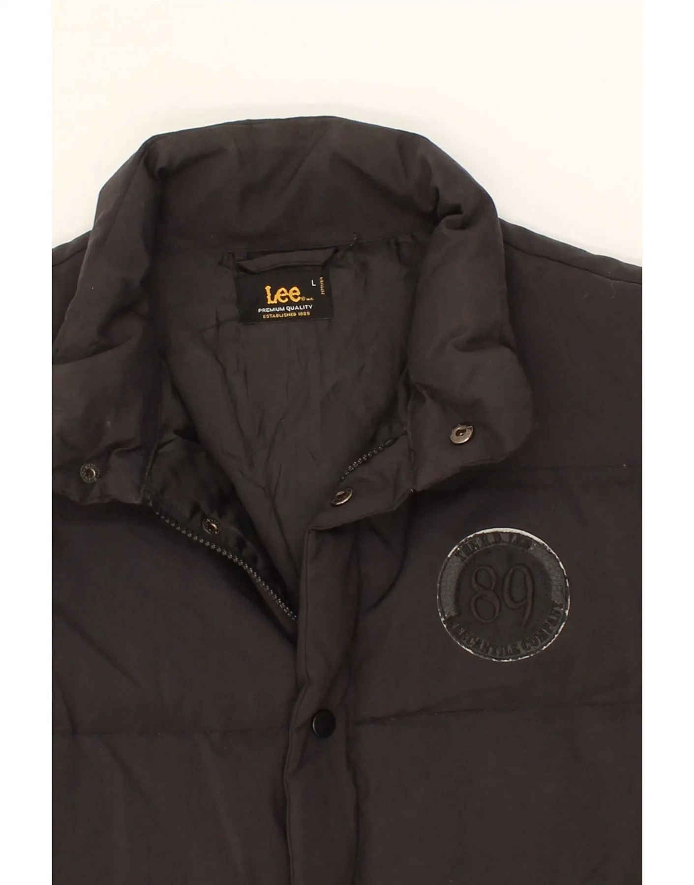 LEE Mens Padded Gilet UK 40 Large Black Polyamide