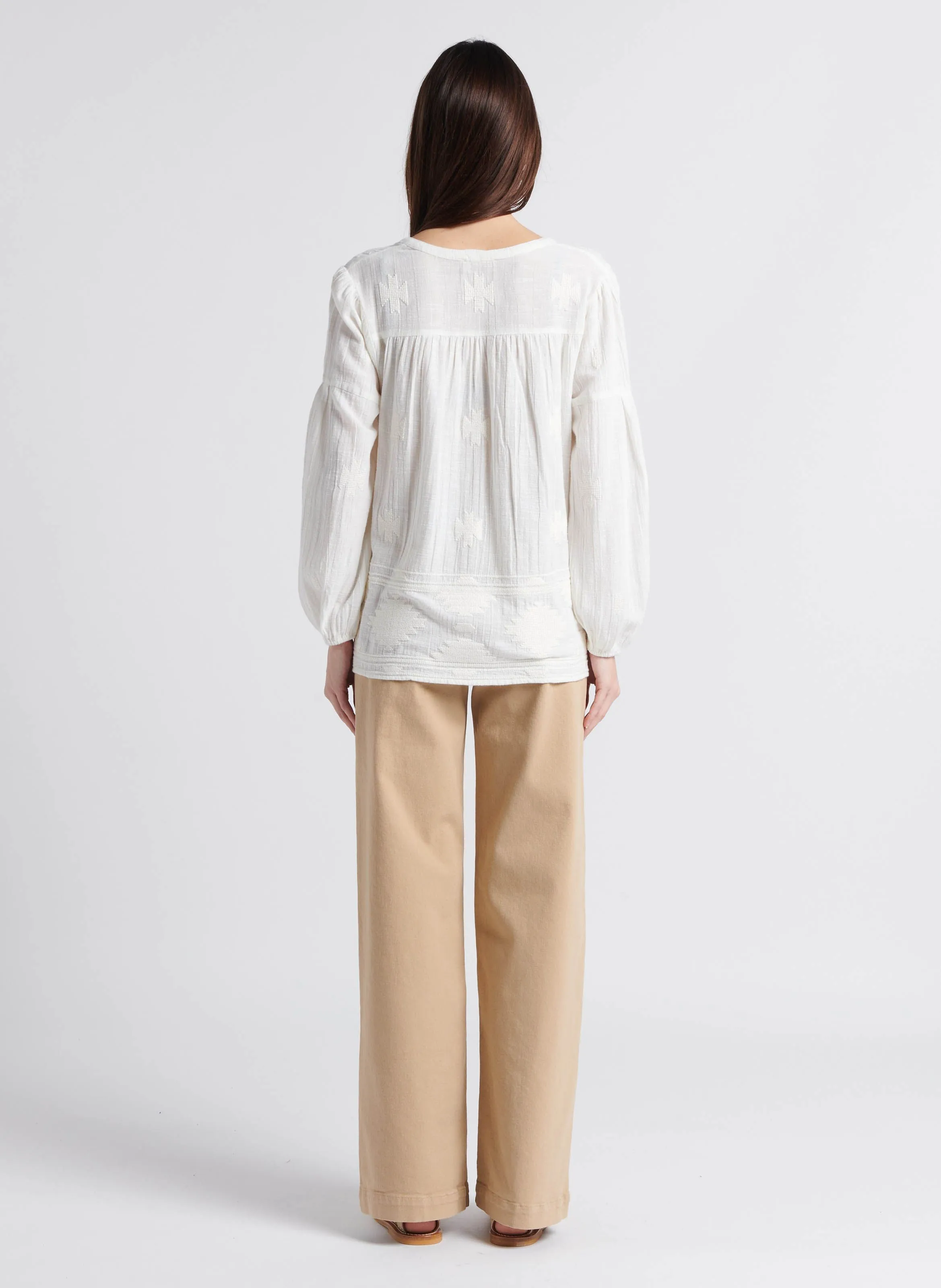  MAISON 123   SANDY - Jeans larghi in cotone stretch | Beige