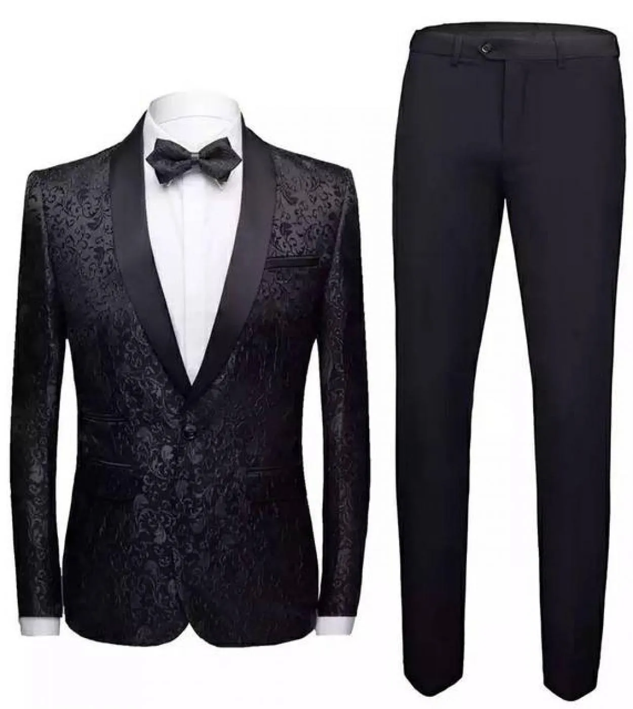 Nuovo arrivo Abiti da uomo Giacca modello Pantalone nero Costume Homme Smoking dello sposo Matrimonio Terno Masculino Slim 2 pez