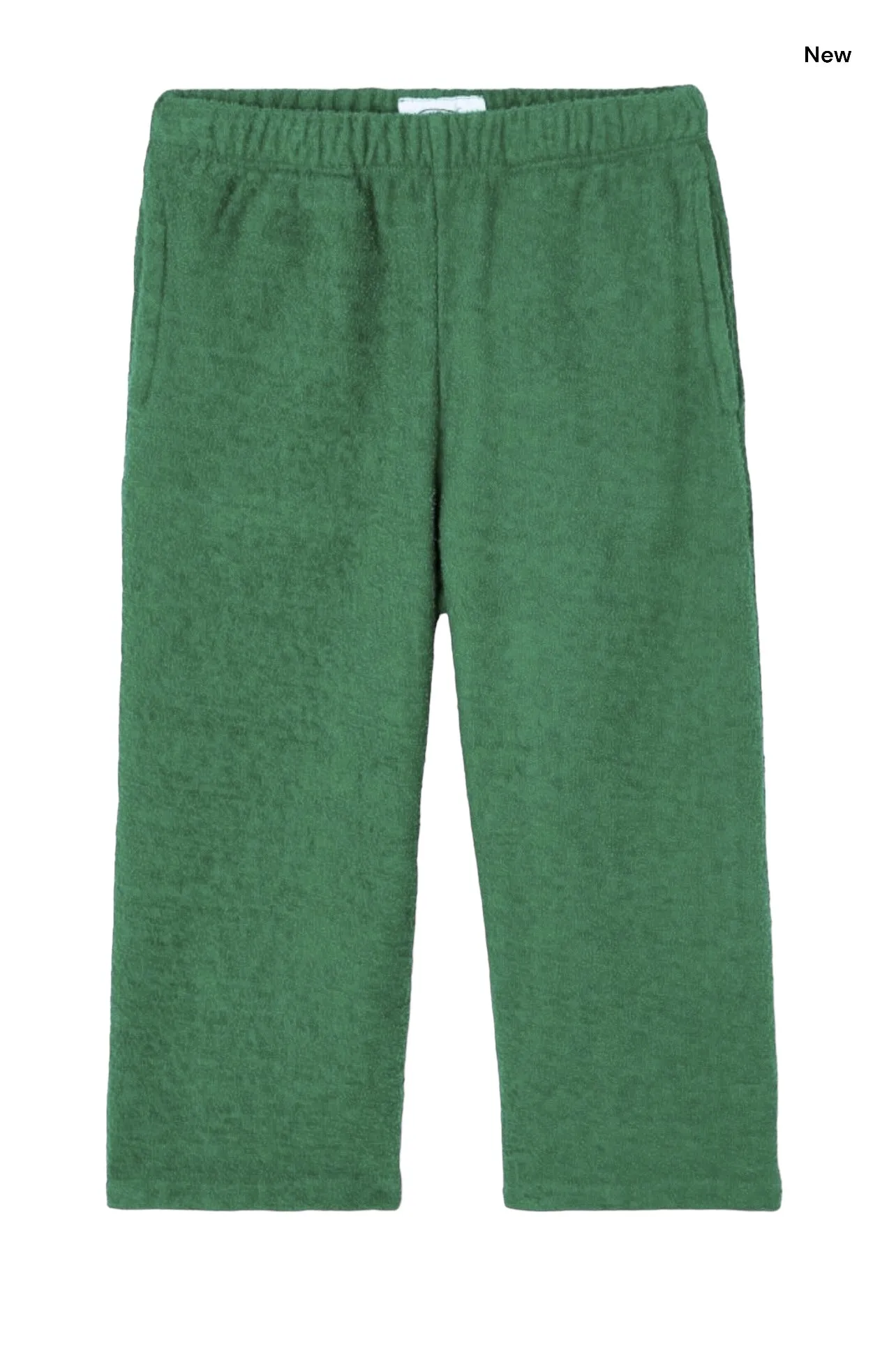 Pantalone in felpa effetto spugna verdone per neonati e bambini