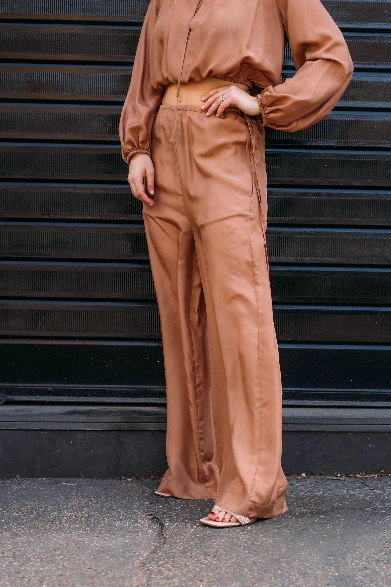 Pantalone in Seta Bronze