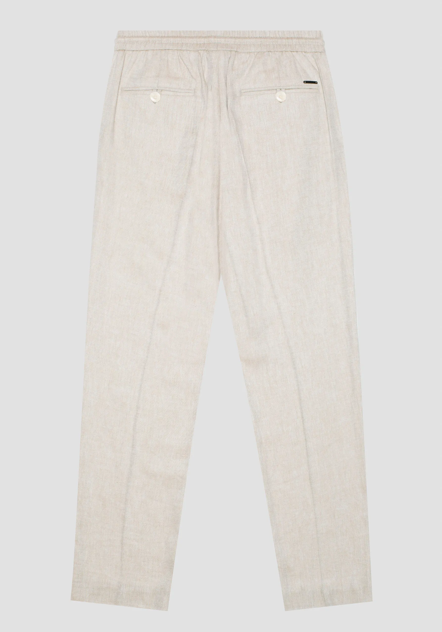 PANTALONI REGULAR FIT “NEIL” MISTO LINO CON COULISSE