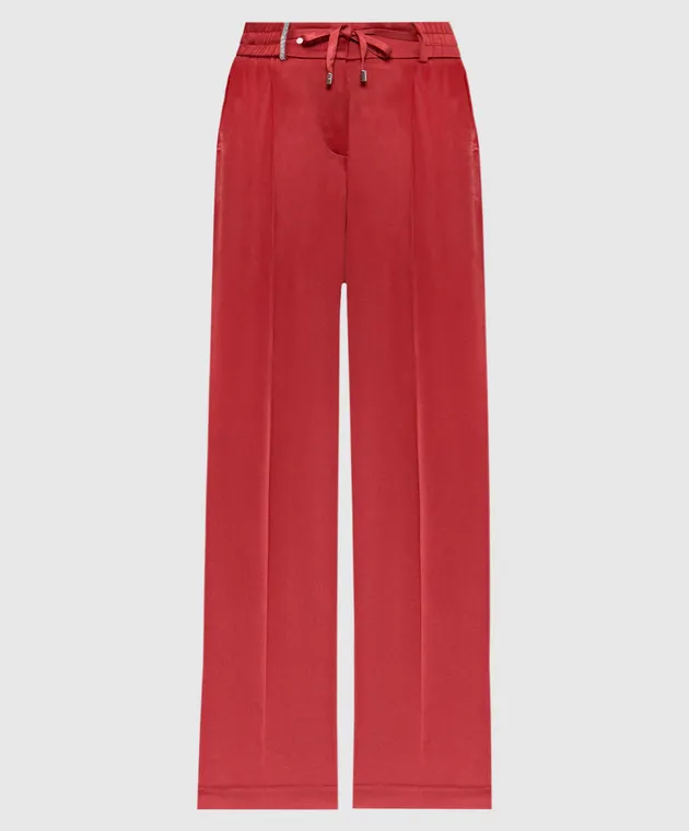 Peserico Pantaloni rossi con catena monil E0447304270
