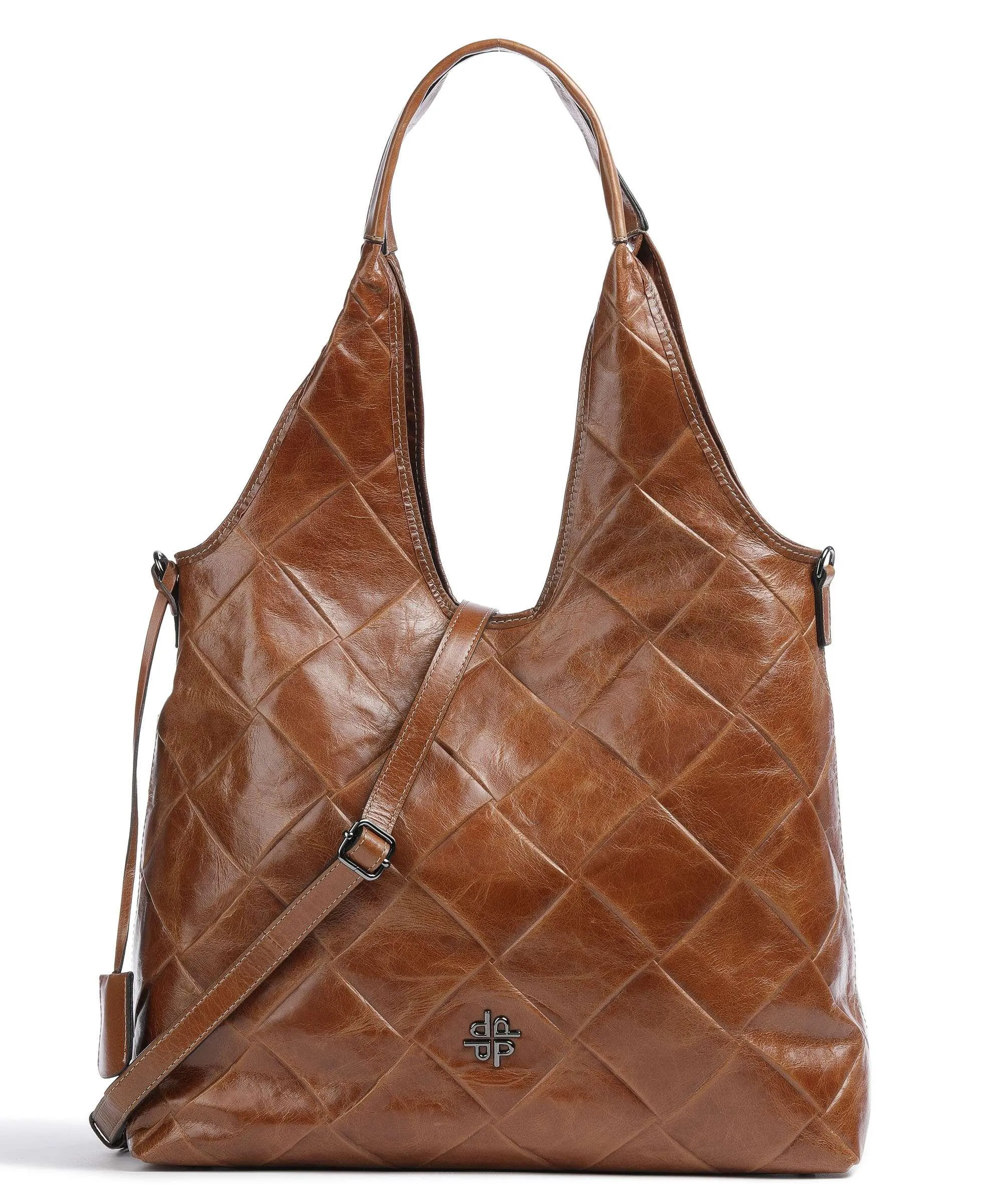  Picard Carre Borsa shopper pelle di vacchetta goffrata marrone  
