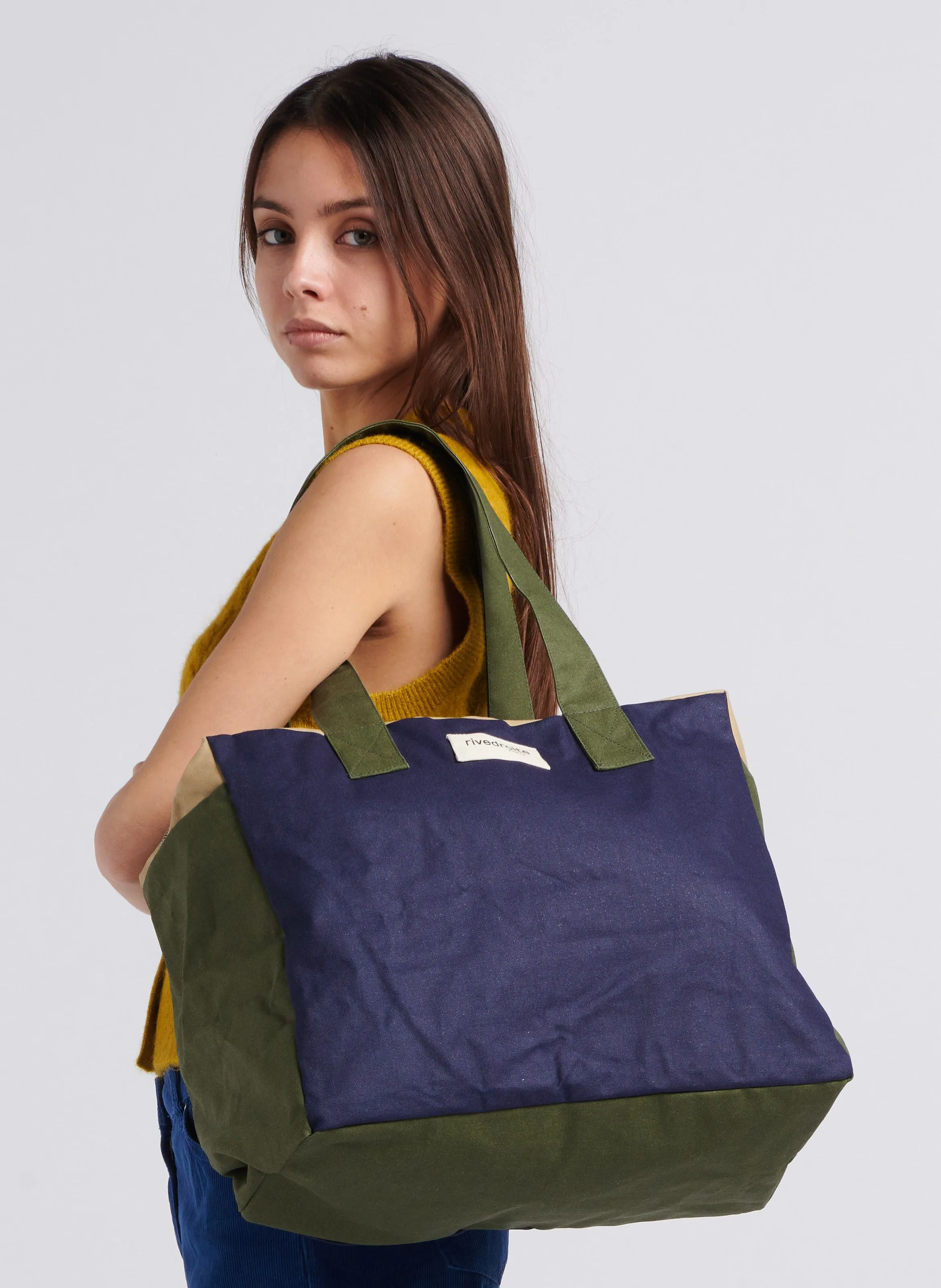 RIVE DROITE PARIS   CELESTINS - Borsa da viaggio in cotone riciclato | Blu