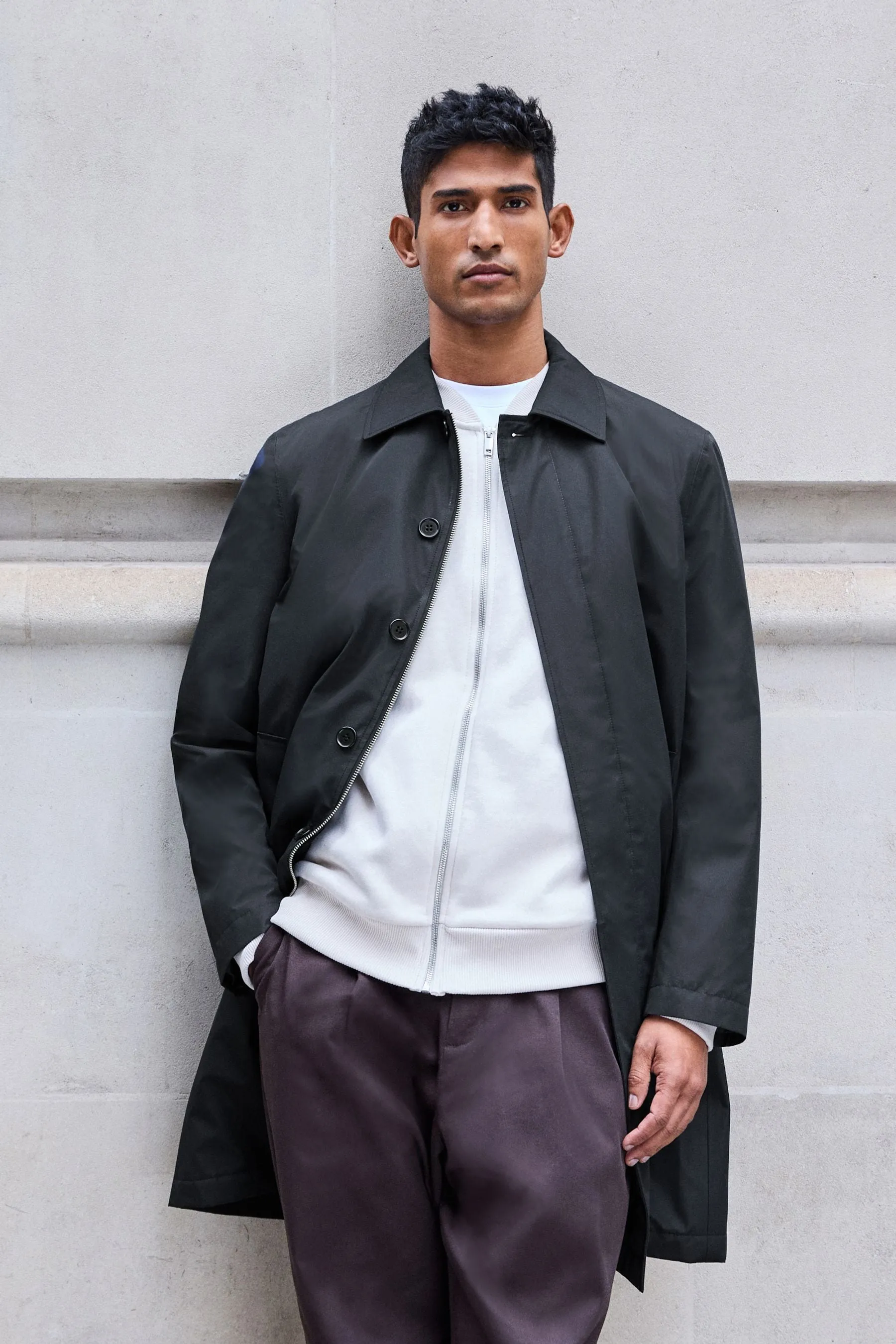 Shower Resistant Padded Trench Coat    