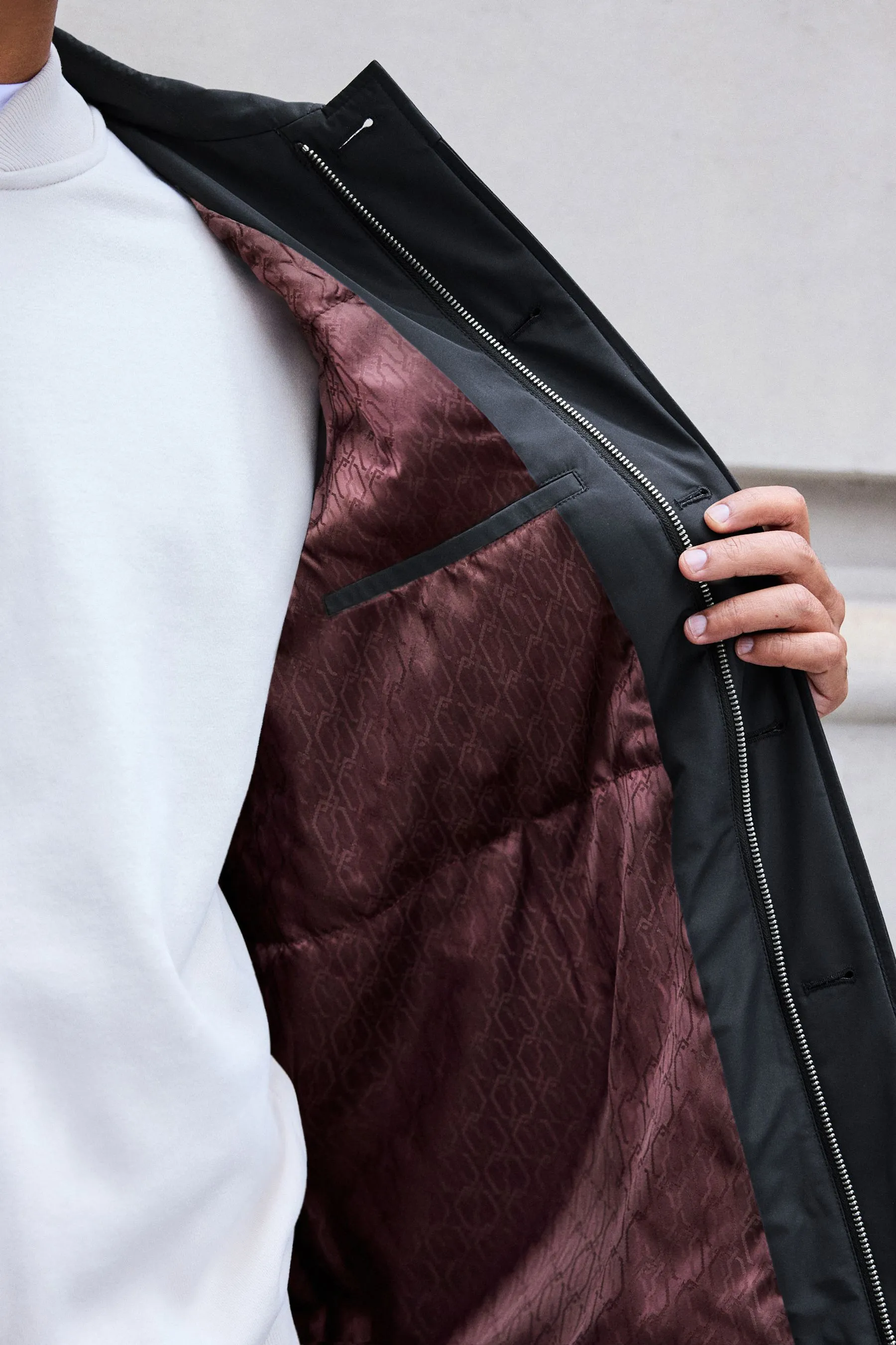Shower Resistant Padded Trench Coat    