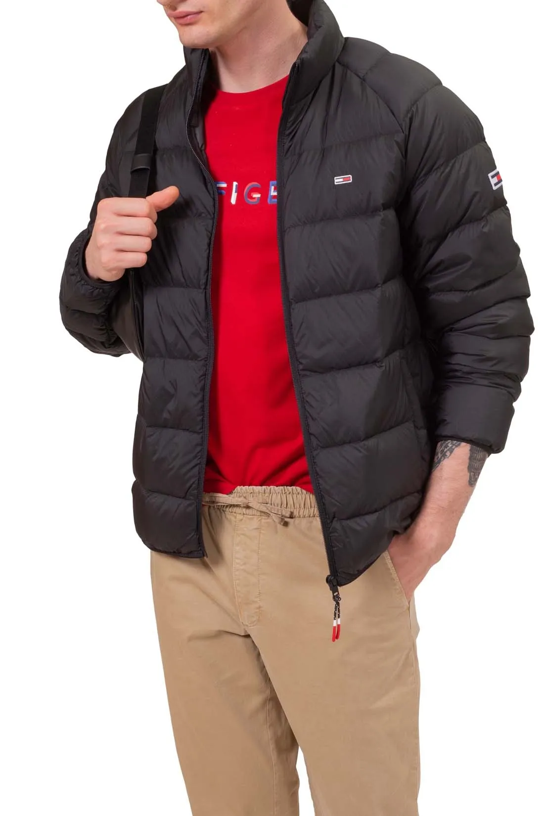 TOMMY JEANS Piumino uomo leggero con maniche a raglan