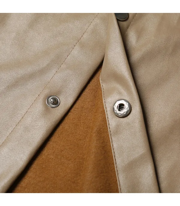 Trench-camicione ecopelle camel